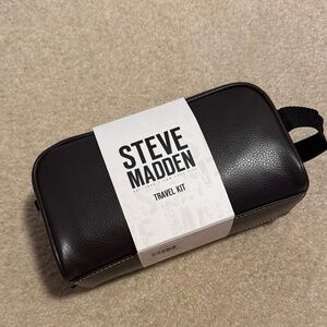 Steve Madden Black Toiletry Bag with Bold Branding